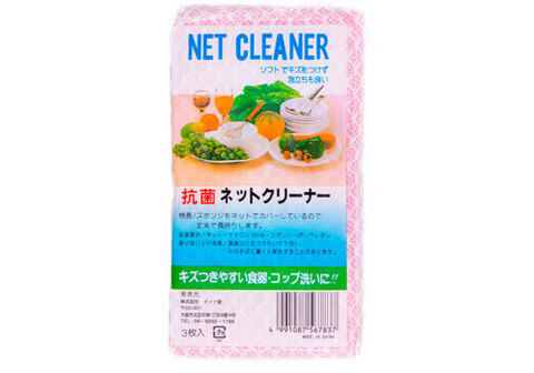 Губка для мытья посуды в сеточке L-D