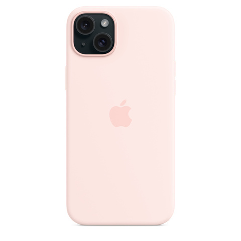 Чехол Apple iPhone 15 Plus Silicone Case MagSafe Light Pink силиконовый светло-розового цвета