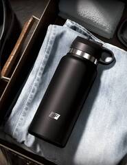 Черный мастурбатор в виде бутылки Fap Flask - 