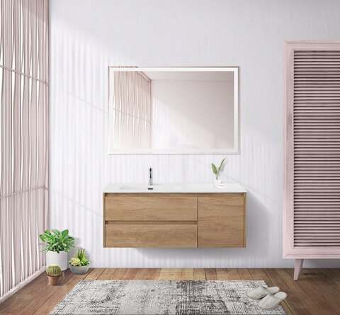 BelBagno KRAFT-1200-2C-1A-SO-RGB-L KRAFT База под раковину подвесная с двумя выкатн. ящиками одной распашн.дверц.левосторонн.RovereGalifaxBianco,1200x460x500,KRAFT-1200-2C-1A-SO-RGB-L