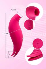 Ярко-розовый многофункциональный стимулятор клитора Blossy - 