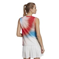 Топ теннисный Adidas Mel Match Tank W - white/vivid red/skyrus