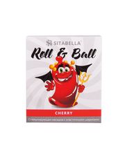 Стимулирующий презерватив-насадка Roll & Ball Cherry - 