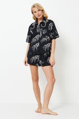 Пижама женская с шортами ARUELLE TAMISHA_Черный + белый