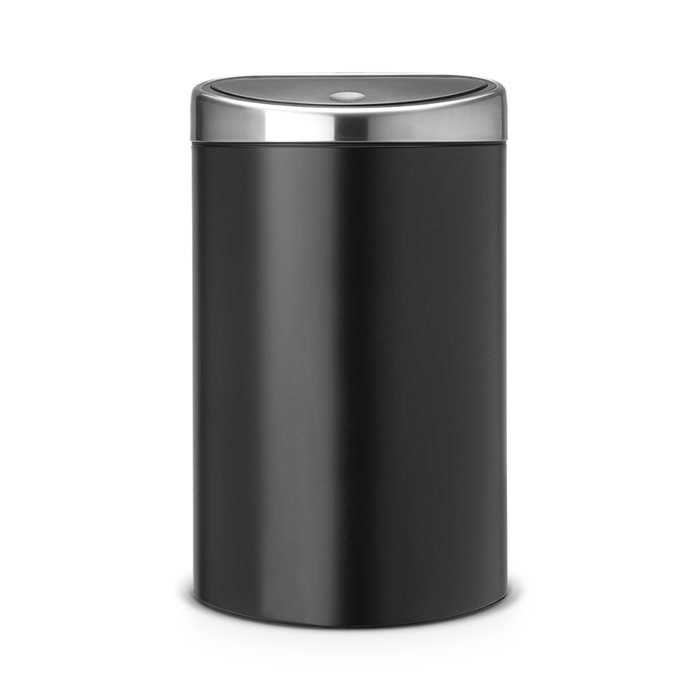 Мусорный бак Brabantia Touch Bin (40л), Матовый черный/крышка матовая с защитой от отпечатков пальцев, арт. 378768 - фото 1