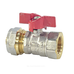 Кран шаровой латунь никель 1016 Euro Дн 20х1/2" Ру16 ВР/обжим бабочка Aquasfera 1016-02