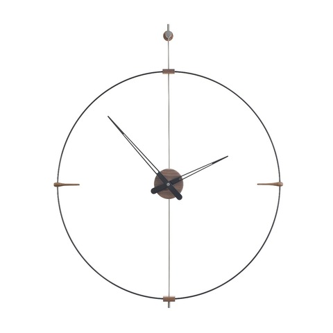 Часы NOMON MINI Bilbao (основание - черный фиберглас/стрелки - черный лак/центр - орех). D=77см, H=92см.