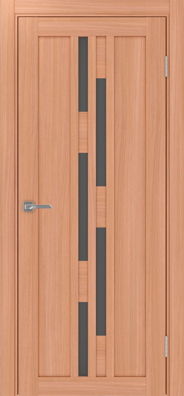 Дверь межкомнатная Оптима Порте Турин 551.121, цвет темный ясень, экошпон, стекло графит