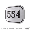 Номерок на дверь квартиры 554, для кабинета, офиса, шильдик 9 х 7 см, серебристый, Айдентика Технолоджи