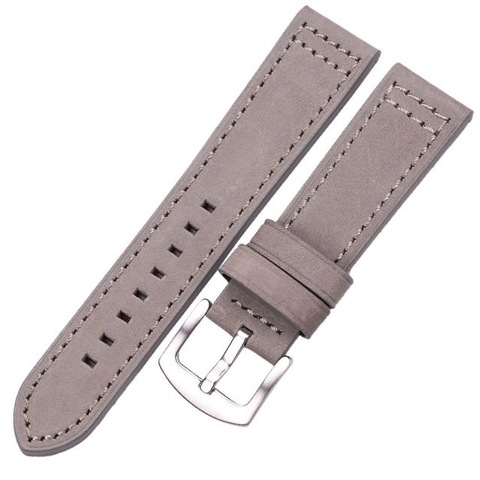 Кожаный ремешок 22мм Hengrc для Samsung Gear S3/Galaxy Watch 46 (серый)