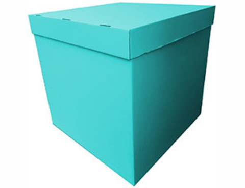 Коробка для воздушных шаров с персональным оформлением бирюзовая