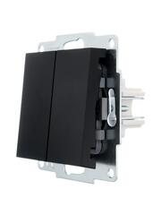 VESNA 742 4288 101 Выключатель двойной черный матовый (механизм)