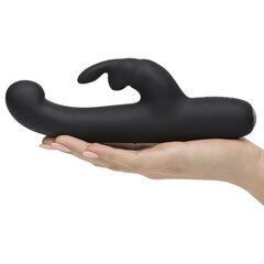 Чёрный вибратор Slimline G-Spot Rechargeable Rabbit Vibrator - 24,1 см. - 