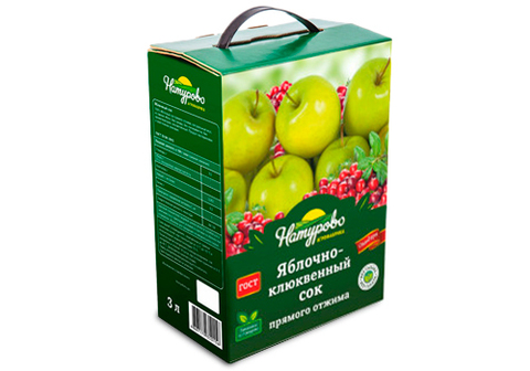 Сок яблочно-клюквенный прямого отжима, 3л