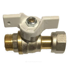 Кран шаровой латунь никель 1122 Standard Ду 20 Ру30 ВР/нак. гайка полнопроходной бабочка Aquasfera 1122-02