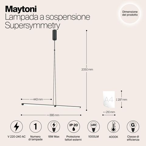 Подвесной светильник Maytoni Supersymmetry P096PL-L11BK1