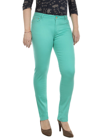 706-10 джинсы женские, зеленые