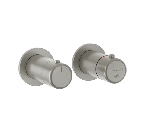 Gessi 33134#147 Термостат на 2 потока, внешняя часть, Finox Brushed Nickel Chrome Br