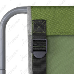 Раскладушка туристическая - походная кровать NISUS (Тонар) (стальная труба д.22, зеленый ромб/серый)