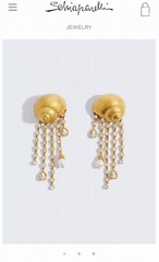 73256- Серьги SNAIL-РАКУШКИ в стиле Schiaparelli с подвесками