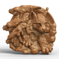 Силиконовый молд Рысь (медальон) № 0461