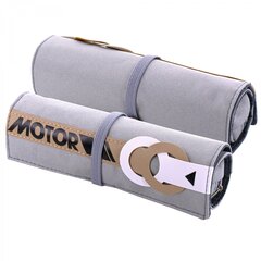 Пенал - скрутка со съёмным пеналом-косметичкой, Alingar, ПВХ, кнопка, 195 х 275 мм (35х185 мм), "Motor", серый