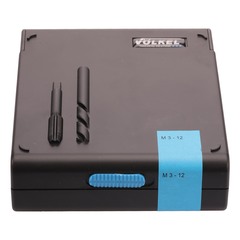 Набор метчиков однопроходных M3 -M12 HSS-G DIN352 (+ вороток, сверла) 15пр Volkel 47601