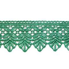 Кружево плетеное, ш. 5,9 см, зелёный