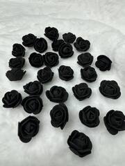 Роза из фоамирана круглая 3-3,5 см, черные, набор 27 шт.