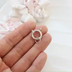 Замочек карабин круглый, 14 мм, родий, З082