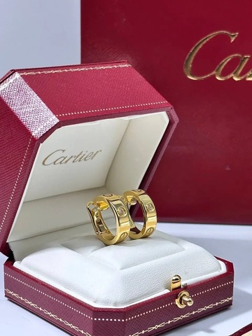 Серьги кольца маленькие Cartier Love VGOLD