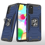 Противоударный чехол Strong Armour Case с кольцом для Samsung Galaxy A41 (Синий)