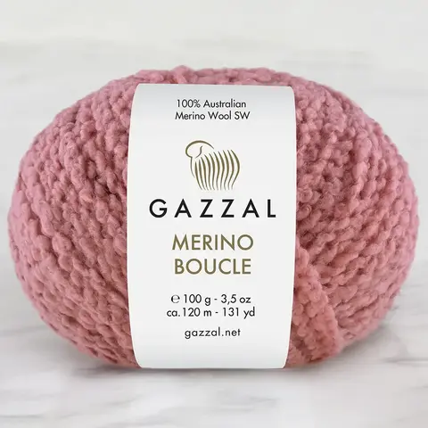 Пряжа Gazzal Merino Boucle 3768 румяна