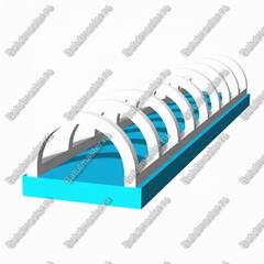 Водная горка с надувным дном, на подкачке ТУРБО "Яркость", 50*3*2,1 м