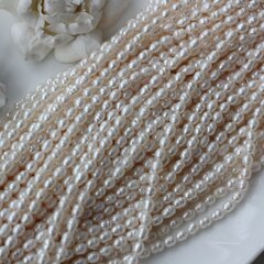 Жемчуг натуральный речной, рис, 4,8-6,8 мм, 1 нить, Ж022