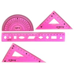 
          Набор чертежный Yalong, 20 см, пластиковый, 4 предмета, гибкий, цвета ассорти, пакет-пенал ПВХ с европодвесом