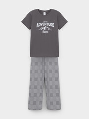 пижама  для мальчика  К 1599/железо,костюмная клетка