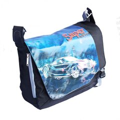 
          Сумка школьная для мальчика, Alingar, 260х380х100 мм, "Super sport car", рем. через плечо, 1 отделение, текстиль, внеш.карманы, черный (спорт. машина)