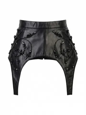 Баска кожаная GLITTER, черный