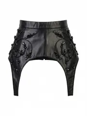 Баска кожаная GLITTER, черный