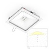 Квадратный аварийный светильник, встраиваемый в потолок Moncato OT621 SOL IP65 FRAME с диаграммой светораспределения