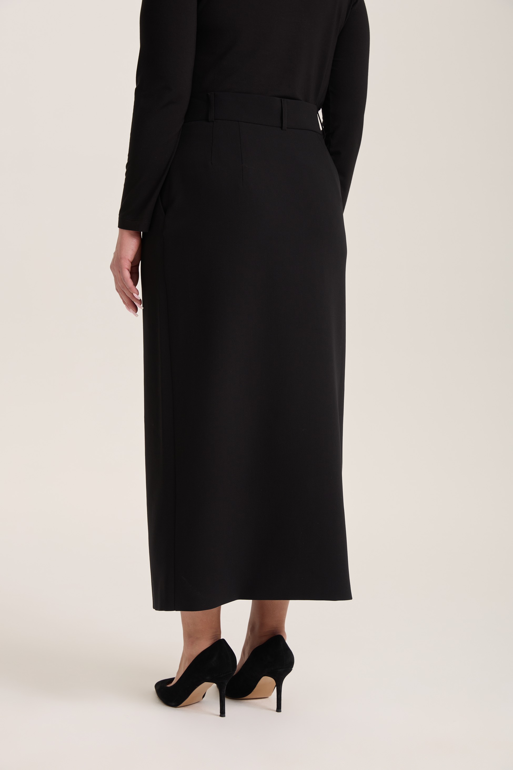 Юбка макси со шлицей спереди, черный