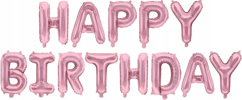 Растяжка "Happy Birthday" Розовый