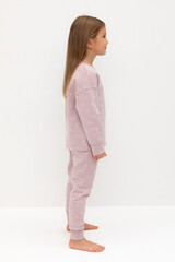 пижама  для девочки  К 1581/розовый лед,мини сердечки