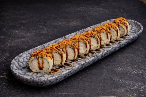 Криспи с креветкой и снежным крабом мини