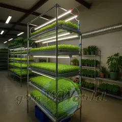 Многоярусный гидропонный стеллаж 5 ярусов 2500х1250х600мм до 300 растений