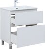 Aquanet 345376 Тумба с раковиной Вега 70 (Ирис) напольная 2 ящ. цв. белый глянец (345376)