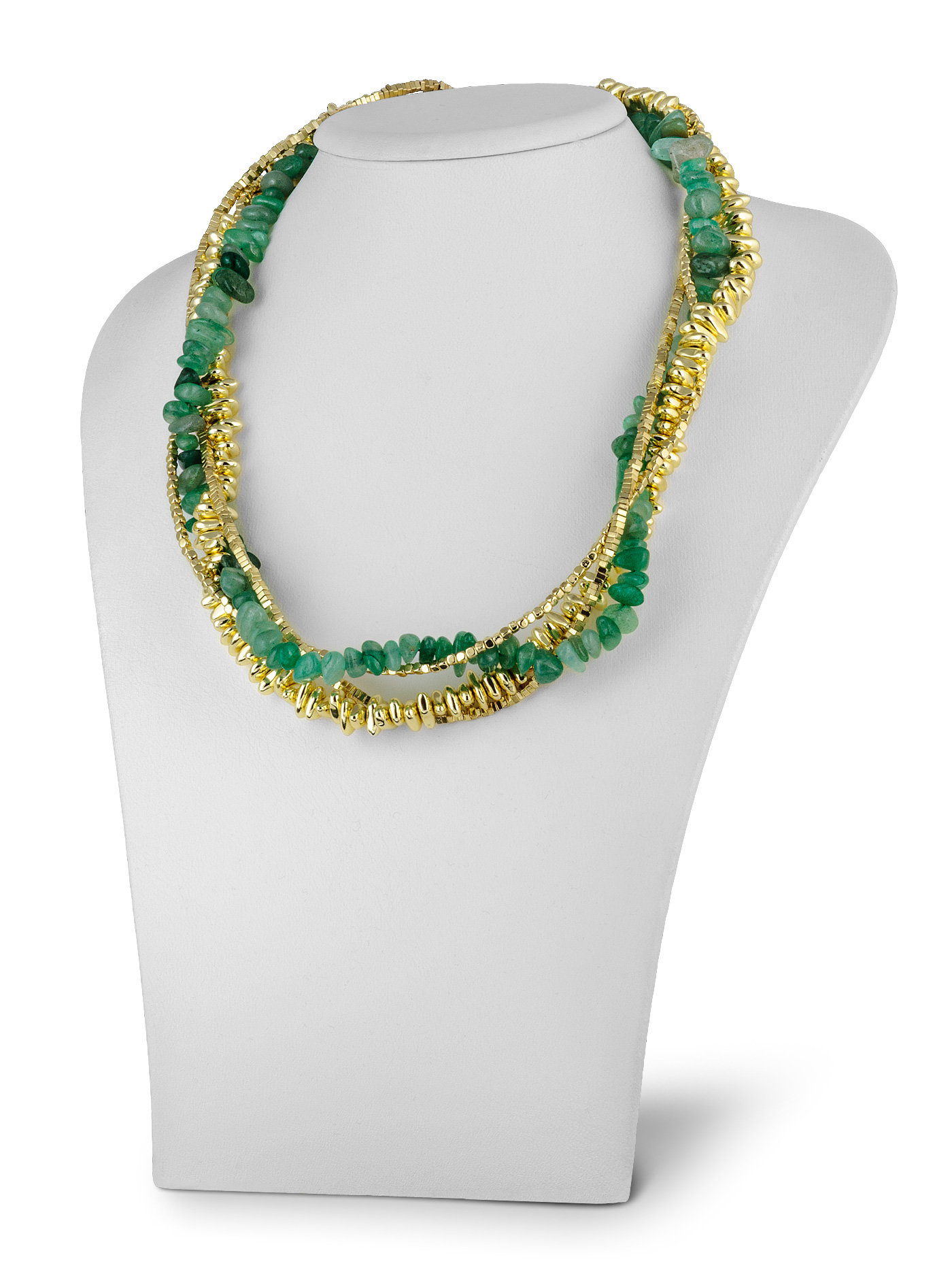 Колье с авантюрином и гематитом