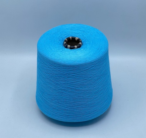 Бобинная пряжа,Cotton combed, 2540м. 100%Хлопок, Голубой(524), 39346