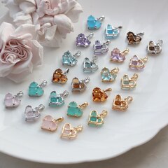 УЦЕНКА!!! Подвеска Сердце с сиреневым фианитом, 14 мм, позолота, У008